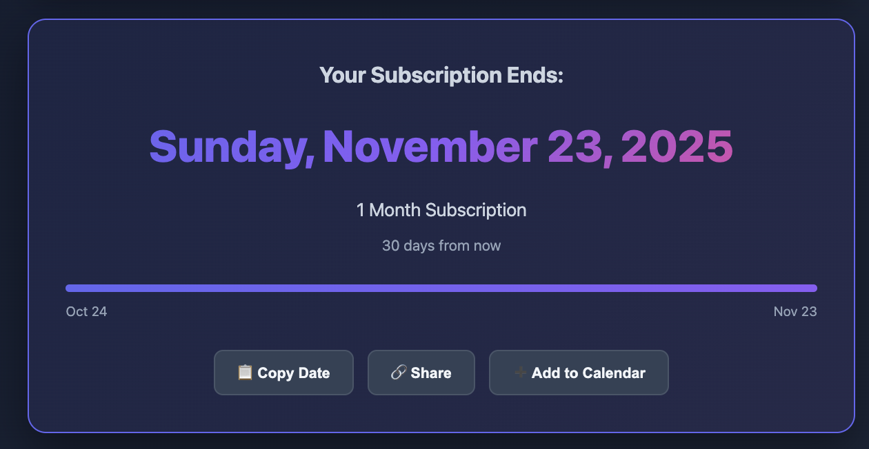 30 Days From Today
